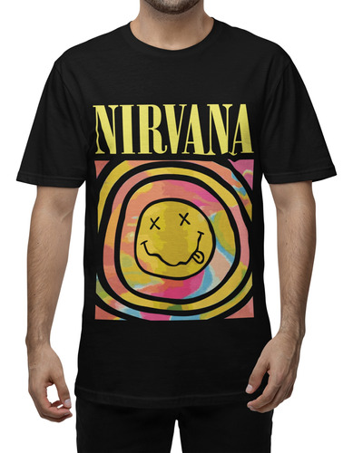 Remera Estampada De Rock Nirvana Algodón Serigrafía Digital