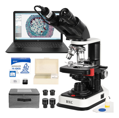 Hsl Microscopio Compuesto Binocular 40x-2500x Profesional,mi