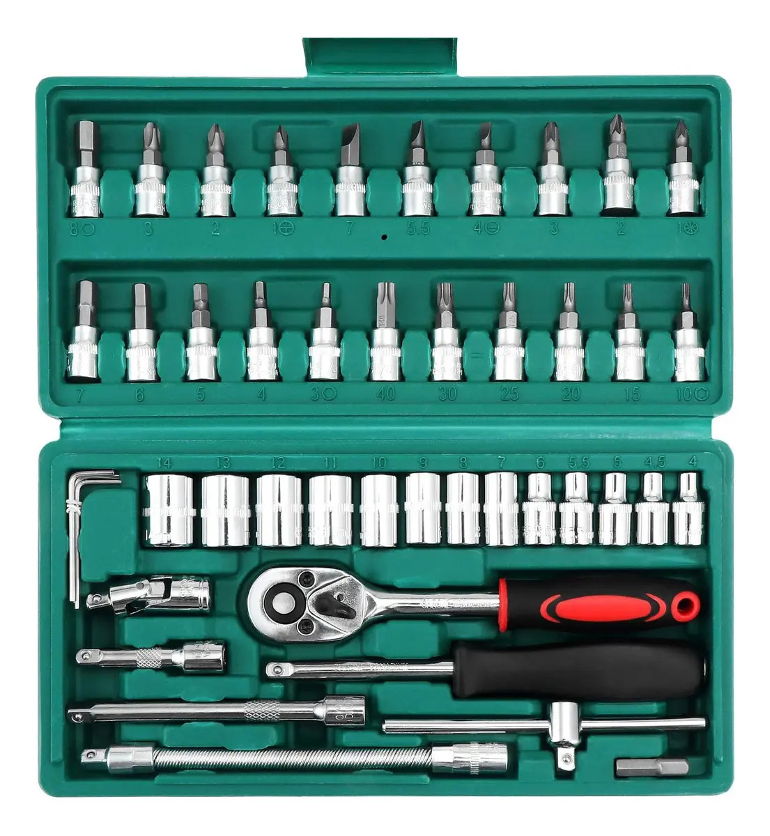 Autocle Juego Herramientas Mecánicas Dados Acerokit Kit 46pc