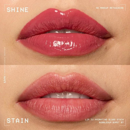 Nyx Lip Iv Hydrating Lip Gloss Stain - Varios Tonos 07 Bubblegum Burst