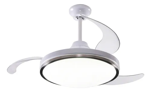 Ventilador de techo Peabody PE-VTR42 blanco con 3 palas color transparente de acrílico
