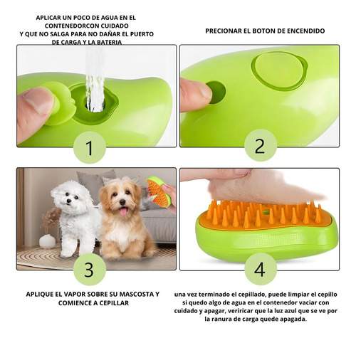 Cepillo De Vapor Para Gatos 3 En 1 Macarons Autolimpiante Masajeador Perro Gato Relajante Limpieza Higienico Color Verde