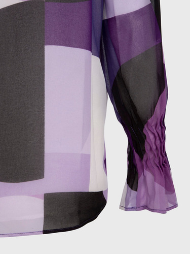 Camisa Print V-nk Morado Calvin Klein Mujer