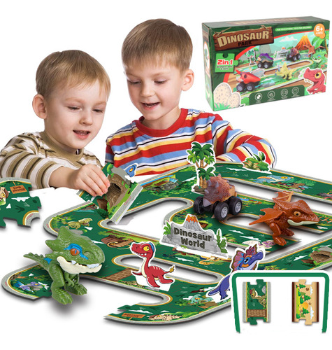 Juguetes Infantiles 2 En 1 Con Forma De Pista De Dinosaurio