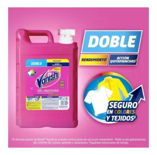 Quitamanchas En Gel Vanish Multiusos Para Ropa De Color 9 Lt