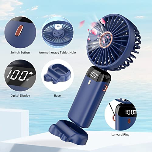 Ventilador Personal 5 Modos Usb-c Recargable 4000mah Azul
