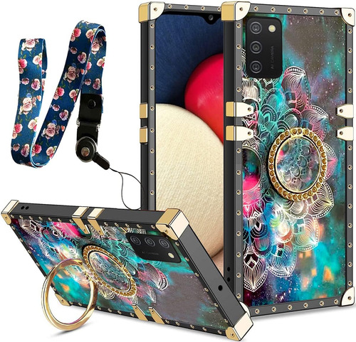 Funda Mandalas Galaxia Cuadrada Para Samsung Galaxy A02s