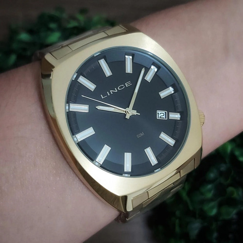Relogio Lince Masculino Mrg4585s P1kx Dourado Aço Grande