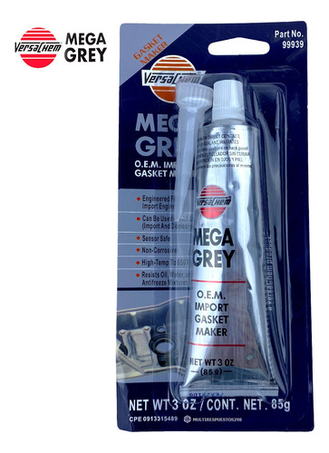 Silicon Gris Mega Grey  Motor Empacadura Tapa Valvula Aveo