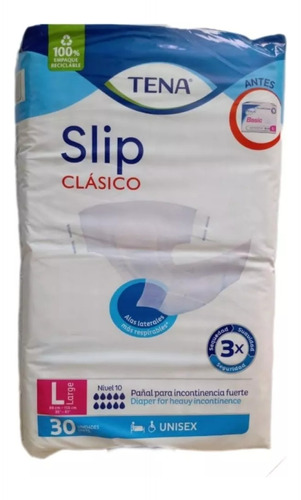 Pañal Tena Adulto Slip Clasico L  X - Unidad a $61