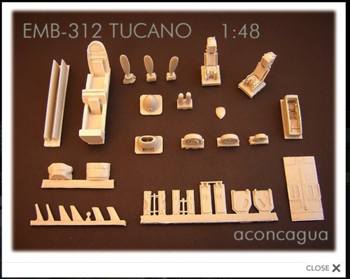 Embraer 312 Tucano-1/48-fotohechos- Metal+calcas Extras