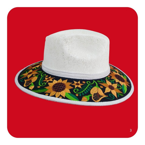 Imagen 7 de 9 de Elegante Sombrero Artesanal De Gamuza Bordado Mediano 1