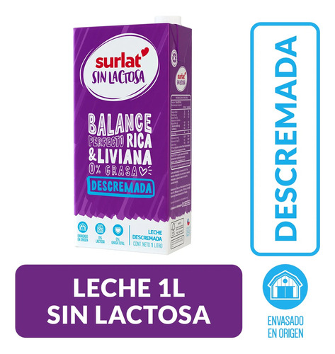 Leche S Lactosa Descremada Surlat 1l ( 3uni) Super