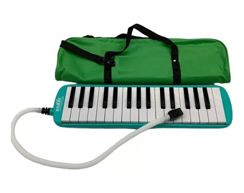 Melodica De 32 Teclas Estuche De Tela Suave Verde