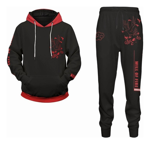 Sudadera Naruto Pantalones Elásticos Conjunto Uchiha Itachi