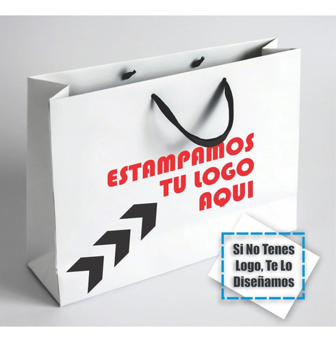 Bolsa Cart. Blanca 43x31x10 Cm, Impresas 1 Color- Pack X100u
