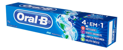 Pasta de dentes Oral-B 4 em 1  em creme  sem glúten 70 g