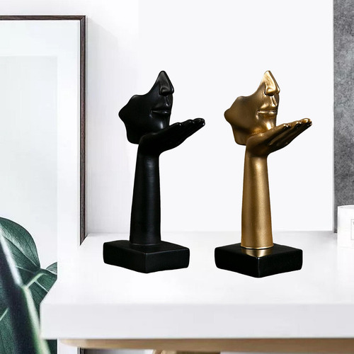 2x Figura Abstracta Escultura Besos Figuritas Decoración