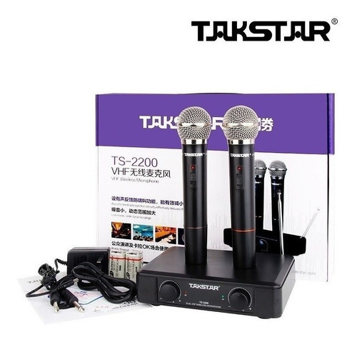 Imagen 1 de 4 de Sistema Inalambrico Vhf Doble Microfono Takstar Ts-2200