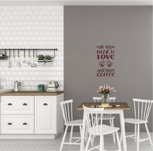 Vinilo Decorativo Adhesivo  Cocina Love Amor Coffee Café