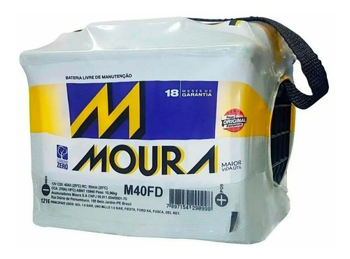 Batería Moura 12x45 M-40fd 40 Amp 300 Cca Ml Canje