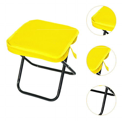 Taburete Para Acampar, Silla Plegable, Bolso De Amarillo