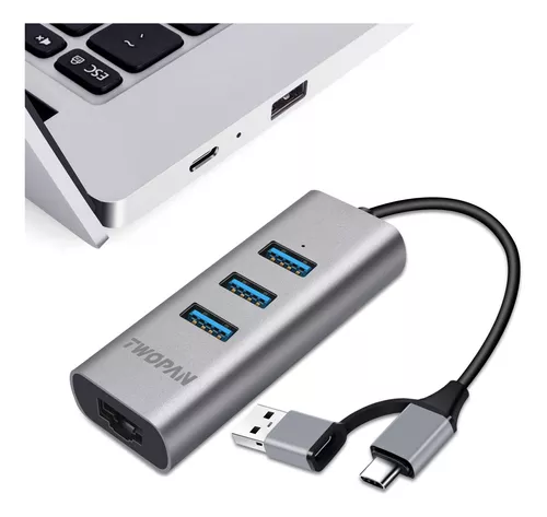 TWOPAN Hub de puerto USB C a USB, adaptador de concentrador USB 3.0 de alta  velocidad de 4 puertos para MacBook Pro/Air, iMac, iPad, Pixelbook