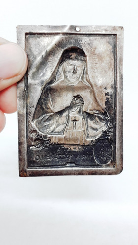 Yh Antiguo Aplique Laton Religio Beata Maria Mazzarello 1900