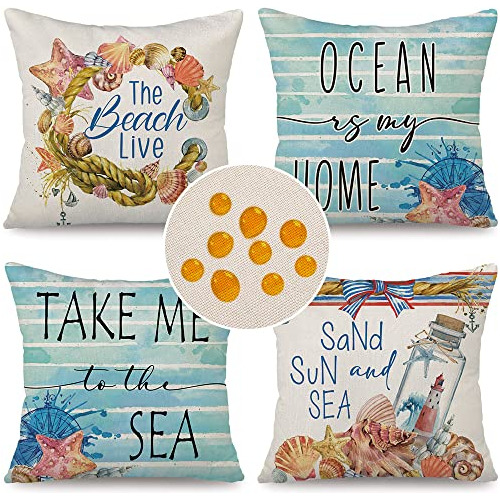 Fundas De Almohada Decorativas De Verano De 18x18 Pulga...