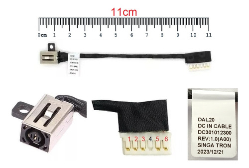 Dc Jack Dc301011r00 Compativel Dell Inspiron I15-3583 P75f