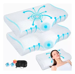 2pcs Almohada Cervical Cuello Espuma Viscoelástica Ajustable