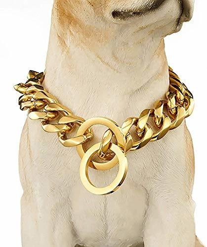 Pet Solid Metal Stainless Steel Plated With 18k Gold - Silve