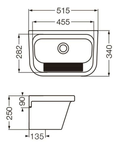 Imagen 2 de 6 de Pileta Lavadero Ferrum Con Fregadero De Colgar Plk-b - Rex
