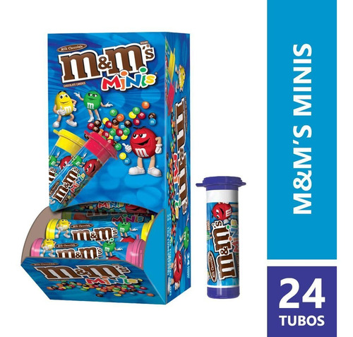 M&ms Milk Choco Minis Tube X24 Unidades - kg a $130