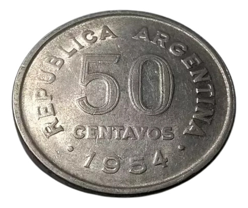 Argentina 50 Centavos 1954 - Cj#225 -  San Martin Anciano