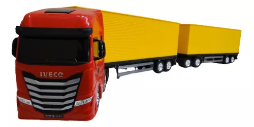 Caminhao Brinquedo Iveco S Way Hi Way Bau Dolly 9 Eixo Carga