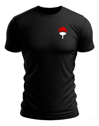 Camiseta Simbolo Clã Uchiha Sharingan Sasuke Estampa Peito 