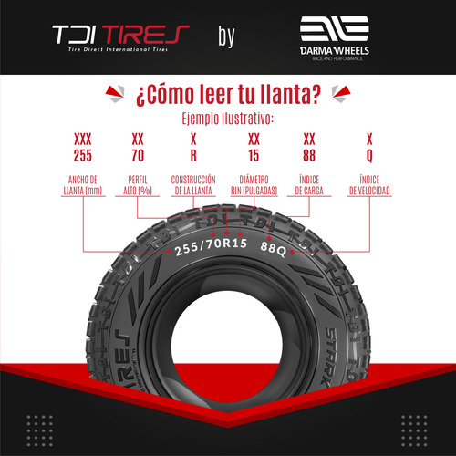 Kit De 4 Llantas 33x12.50r22lt 114t Tdi Tires Stark A-r/t
