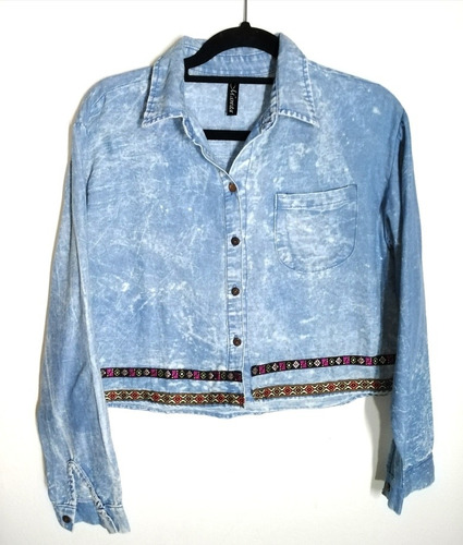 Camisa De Jean Con Galones Talle S