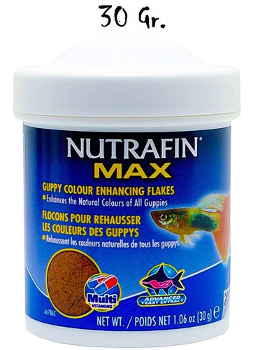 Nutrafin Max Alimento Para Dar Color A Peces Guppy 30 Gr.