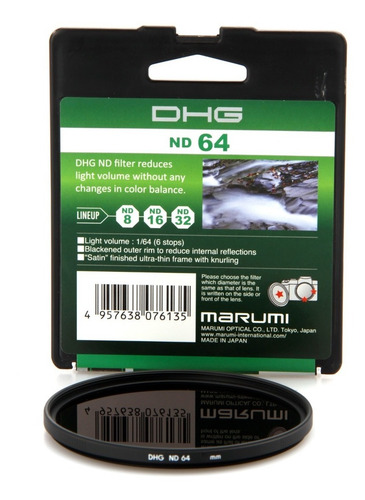 Filtro Densidad Neutra Nd 64x Marumi Dhg Aro Delgado Ø 82mm