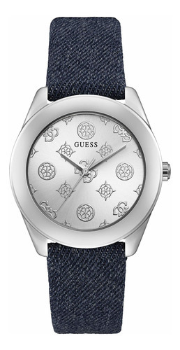 Reloj Mujer Guess Gw0228l1 Cuarzo 40mm Pulso Azul En Cuero