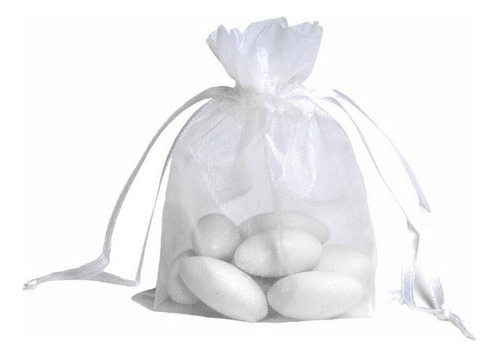 100pcs Bolsas De Organza Blanca Con Cordon Bolsas De Regalo