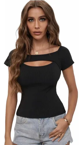 Poleras con escote mujer hotsell