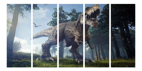 Quadro Decorativo Dinossauro Rex 140x65
