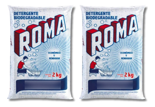 3 Pack Detergente En Polvo Roma Multiusos 2 Kg