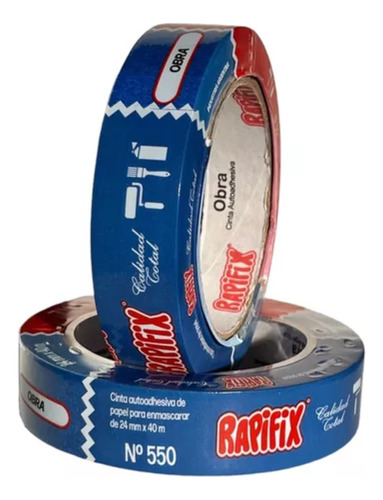 Cinta De Papel Obra Azul Pintor Rapifix 24mm X 36 Rollos