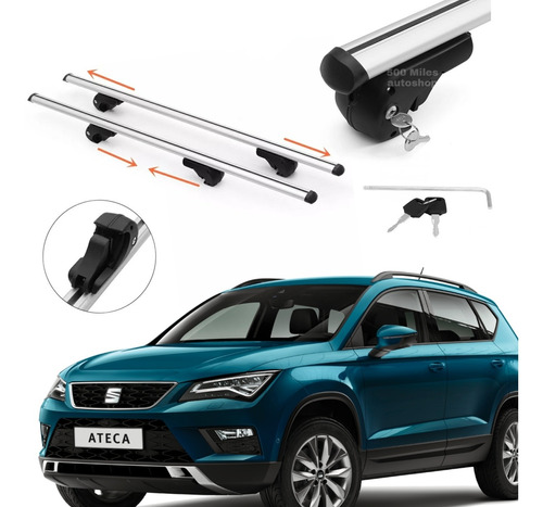 Racks Barras Aluminio Portaequipaje C/llave Seat Ateca 120cm