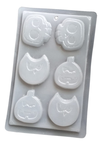 * Molde Mediano Gelatinas 6 Figuras Halloween M5 Jabon Yeso