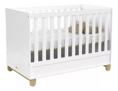 Cuna Charriot Colech Laqueada Patas Madera Natural Mini Cama Blanco (Usado)